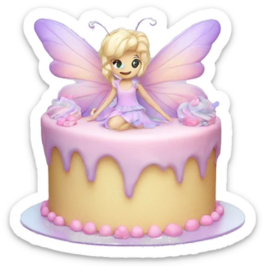 Fairy pastel cake sticker