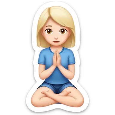 A girl on her knees sticker