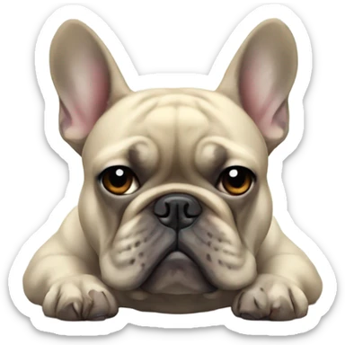 French bulldog dealing with depression sticker