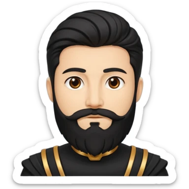 Saturn, God of Time from Gods and Goddesses with black hair and beard, black outfit sticker