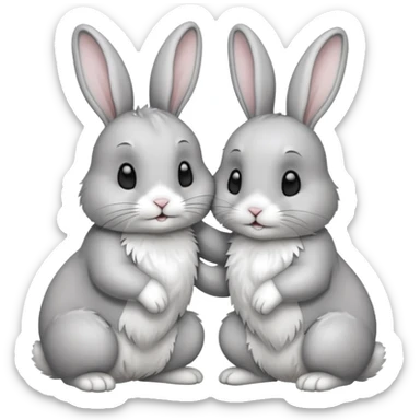 two rabbits colllobrating sticker