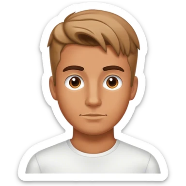 A pumped-up man with a student's  sticker