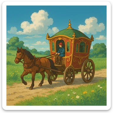 fairy tale medieval carriage sticker
