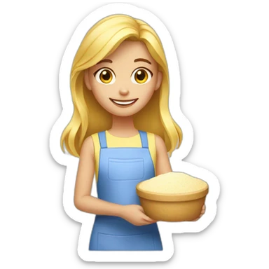 Blond girl with Baking flour sticker