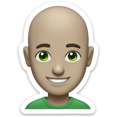 Create me with a bald head green eyes with tattoos giving a thumps up sticker