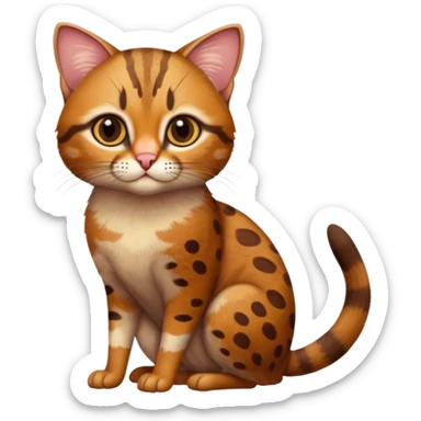 Realistic wild natural Rusty-spotted cat, full body sticker