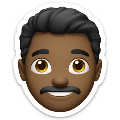 black smirk face sticker