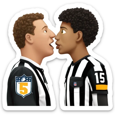 patrick mahomes kissing a referee sticker