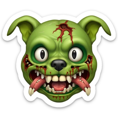 Zombie dog face sticker