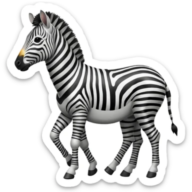 zebra walking sticker