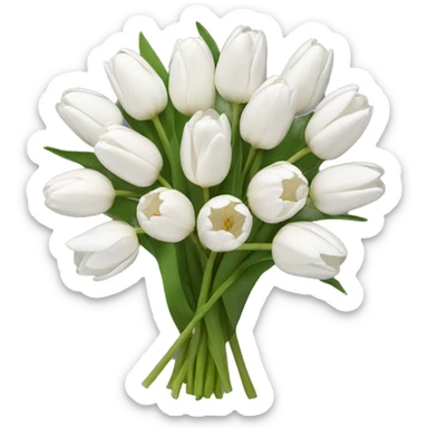white tulip bouquet  sticker