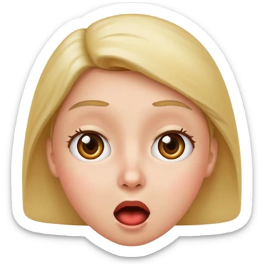 portrait of a person inspired by the reference image, surprised expression, simple background, apple emoji style sticker