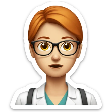 red hair woman nutritionist with glasses sad with no money sticker