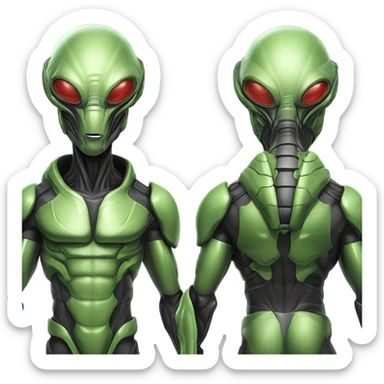 a alien male humman hybrid lobster alien military sticker