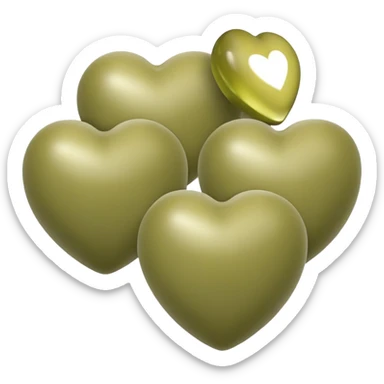 Balls in the form of pale olive hearts sticker