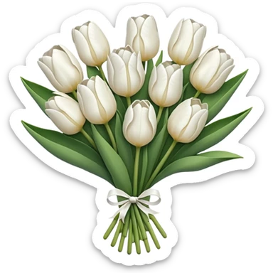 white tulip bouquet  sticker