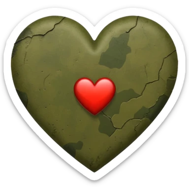 Army fatigue heart sticker