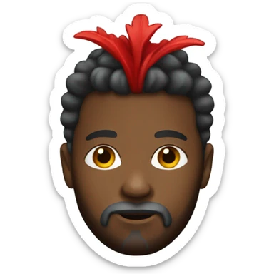 Black jesus with red mohawk sticker