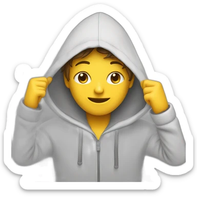 emoji  programmer with four hands in hoodie sticker