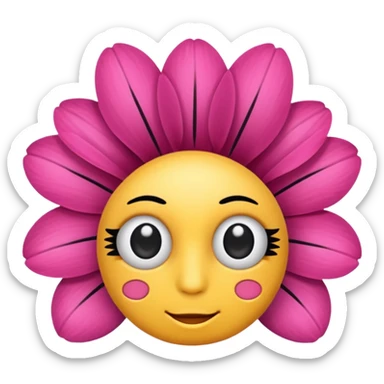 Flower with bedroom eyelashes sticker