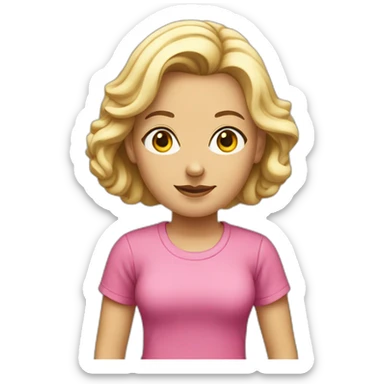 the white historian woman in pink t-shirt sticker