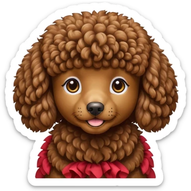 brown poodle sticker