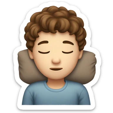 Brown hair boy sleeping sticker