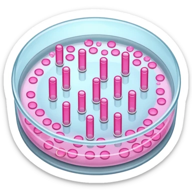 placa de petry com pequenos bastoes rosas flutuando sticker