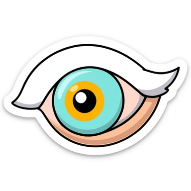 cartoon eye with expressive eyelid and pupil sticker