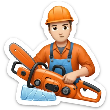 Sculptor with chainsaw,Ice Sculptors sticker