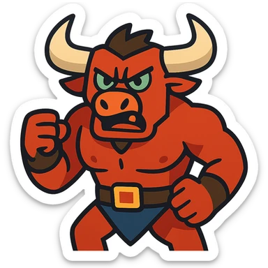 angry minotaur sticker