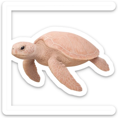 realistic light pink sea turtle, variation 3 sticker