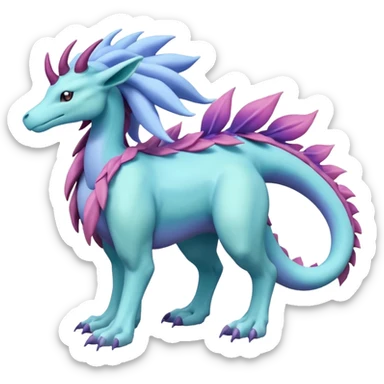Meganium-Amaura-Suicune-Fakémon-fusion-creature (full body) sticker