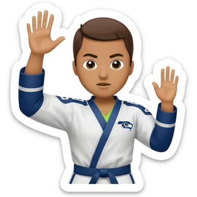 Karate Emoji with Seattle Seahawks sticker