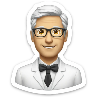 Physics's teacher wearing white rectangle shape glasses sticker