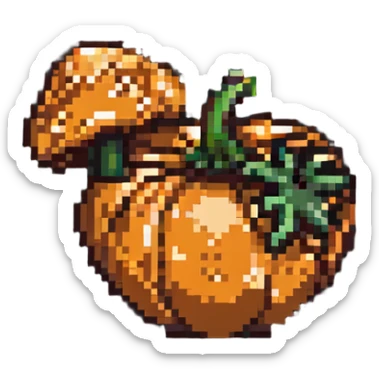 heart made of a mushroom and a pumpkin combined sticker