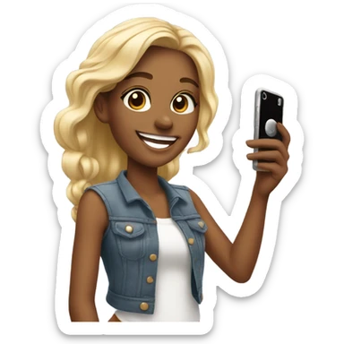 Slim girl taking selfie  sticker
