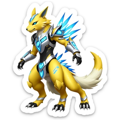 Modern Cyber Renamon-Lombax-Zeraora full body sticker