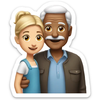 A grandfather with his daughter  sticker