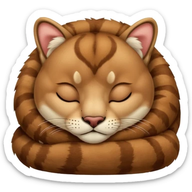 Cozy cougar sleeping sticker