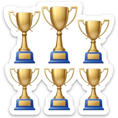 PlayStation trophy icons in PS5 style, flat minimalist UI, platinum, gold, silver, and bronze trophies displayed vertically with numbers next to each icon, dark background, official PlayStation design, clean and modern interface, similar to PSN profile trophies layout.” sticker