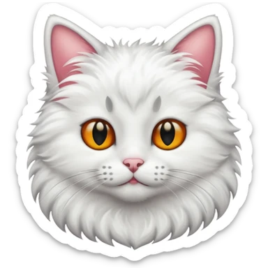 cat white with black spot sticker