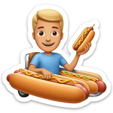 N  BB s guy driving hot dog sticker