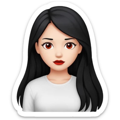 red face long hair devil girl with shirt sticker