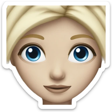 blonde girl with darker roots with blue eyes white sticker