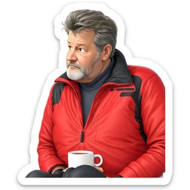 old man in red jacket sticker