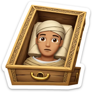 mummy coffin with a guy in it sticker