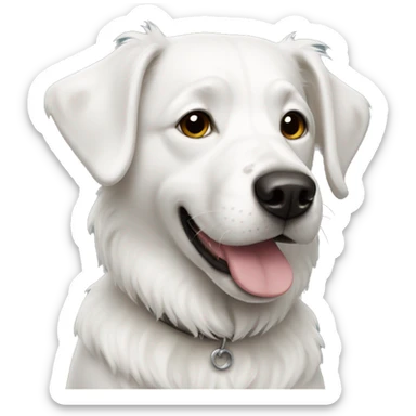 White dog sticker