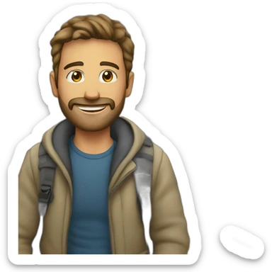 38 years old man who travel in a boat sticker