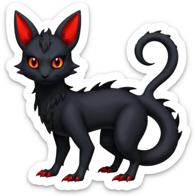  Spooky Gothic Salandit-Umbreon-Litten-Noibat-Fakémon-hybrid-creature (full body)  sticker